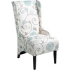 Christopher Knight Home Micua Luxury Upholstered Dining Chair with Floral Fabric Accent, Dining Room Chair with High Wingback, Comfy Living Room Chair and Birch Wood Legs, Extra Seating, Beige + Black(Beige + Black/Floral)