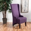 Christopher Knight Home Micua Luxury Upholstered Dining Chair with Floral Fabric Accent, Dining Room Chair with High Wingback, Comfy Living Room Chair and Birch Wood Legs, Extra Seating, Beige + Black(Plum)
