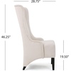 Christopher Knight Home Micua Luxury Upholstered Dining Chair with Floral Fabric Accent, Dining Room Chair with High Wingback, Comfy Living Room Chair and Birch Wood Legs, Extra Seating, Beige + Black(Beige)