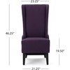 Christopher Knight Home Micua Luxury Upholstered Dining Chair with Floral Fabric Accent, Dining Room Chair with High Wingback, Comfy Living Room Chair and Birch Wood Legs, Extra Seating, Beige + Black(Plum)