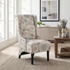 Christopher Knight Home Micua Luxury Upholstered Dining Chair with Floral Fabric Accent, Dining Room Chair with High Wingback, Comfy Living Room Chair and Birch Wood Legs, Extra Seating, Beige + Black(Beige + Black/Floral)