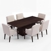 Christopher Knight Home Peysa 7-piece Dining Table Set for 6, Wooden Dining Room Table Set for 6 People, Upholstered Dining Chairs Set + Dinner Table with Pedestal Base, Light Natural + Light Beige(Espresso + Beige)
