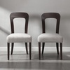 Christopher Knight Home Set of 2 Nickle Mid-Century Modern Fabric Upholstered Dining Chairs, Rubberwood Kitchen Side Chair, Living Room Accent Armless Chair with Soft Padded Seat, Dark Brown+Grey(Dark Brown+grey)