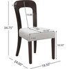 Christopher Knight Home Set of 2 Nickle Mid-Century Modern Fabric Upholstered Dining Chairs, Rubberwood Kitchen Side Chair, Living Room Accent Armless Chair with Soft Padded Seat, Dark Brown+Grey(Dark Brown+grey)