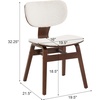 Christopher Knight Home Set of 2 Soft Boucle Fabric Upholstered Dining Chairs with Wood Frame, Curved Backrest Armless Accent Chair, Side Chair with Support Bar, Dining Room, Kitchen, White and Walnut