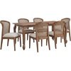 Christopher Knight Home Shawen Extendable Dining Table Set for 6, Expandable Kitchen Table and Dining Chairs Set of 6, Solid Wood Dining Room Table Set for 6, White+Walnut(White+walnut)