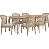 Christopher Knight Home Shawen Extendable Dining Table Set for 6, Expandable Kitchen Table and Dining Chairs Set of 6, Solid Wood Dining Room Table Set for 6, White+Walnut(Beige+natural Brown)