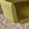 Christopher Knight Home Zeila Mid-Century Modern Fabric Dining Chair with Wood Finished Metal Legs, 2-Pcs Set, Green / Light Brown