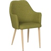 Christopher Knight Home Zeila Mid-Century Modern Fabric Dining Chair with Wood Finished Metal Legs, 2-Pcs Set, Green / Light Brown