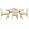 Christopher Knight Home Kwane Mid-Century Modern 5 Piece Dining Set, Light Beige and Natural Oak