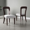 Christopher Knight Home Set of 2 Nickle Mid-Century Modern Fabric Upholstered Dining Chairs, Rubberwood Kitchen Side Chair, Living Room Accent Armless Chair with Soft Padded Seat, Dark Brown+Grey(Dark Brown+grey)