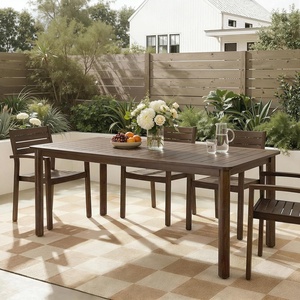 Christopher Knight Home Fenton Wooden Rectangular Outdoor Dining Table, 68.9 Inch Acacia Wood Patio Dining Table for 6, Slatted Wooden Dining Furniture for Kitchen Office Conference Room, Dark Brown(Dark Brown)