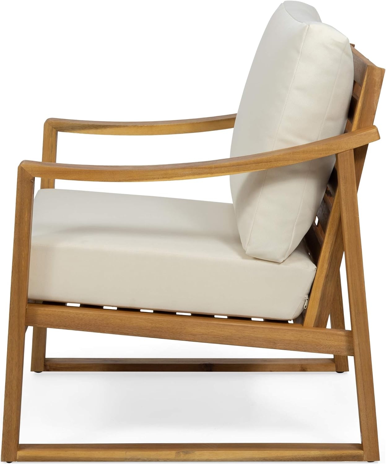 image:imageChristopher Knight Home Adolph Outdoor Acacia Wood Club Chairs with Water Resistant Cushions Teak and BeigeTeak and Beige