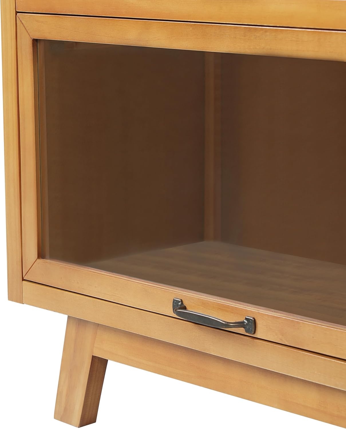 image:imageChristopher Knight Home Arimo Modern Storage Cabinet with Glass Doors Wooden Display Cabinet with Shelves and 4 Doors Accent Cabinet for Living RoomKitchen Spacious Dining Room Cupboard Natural