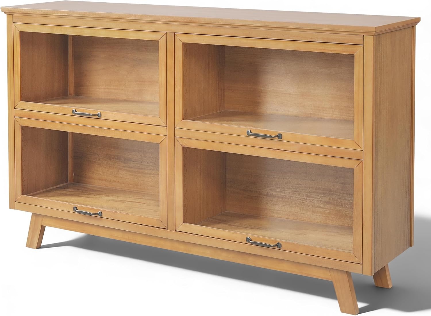 image:imageChristopher Knight Home Arimo Modern Storage Cabinet with Glass Doors Wooden Display Cabinet with Shelves and 4 Doors Accent Cabinet for Living RoomKitchen Spacious Dining Room Cupboard Natural