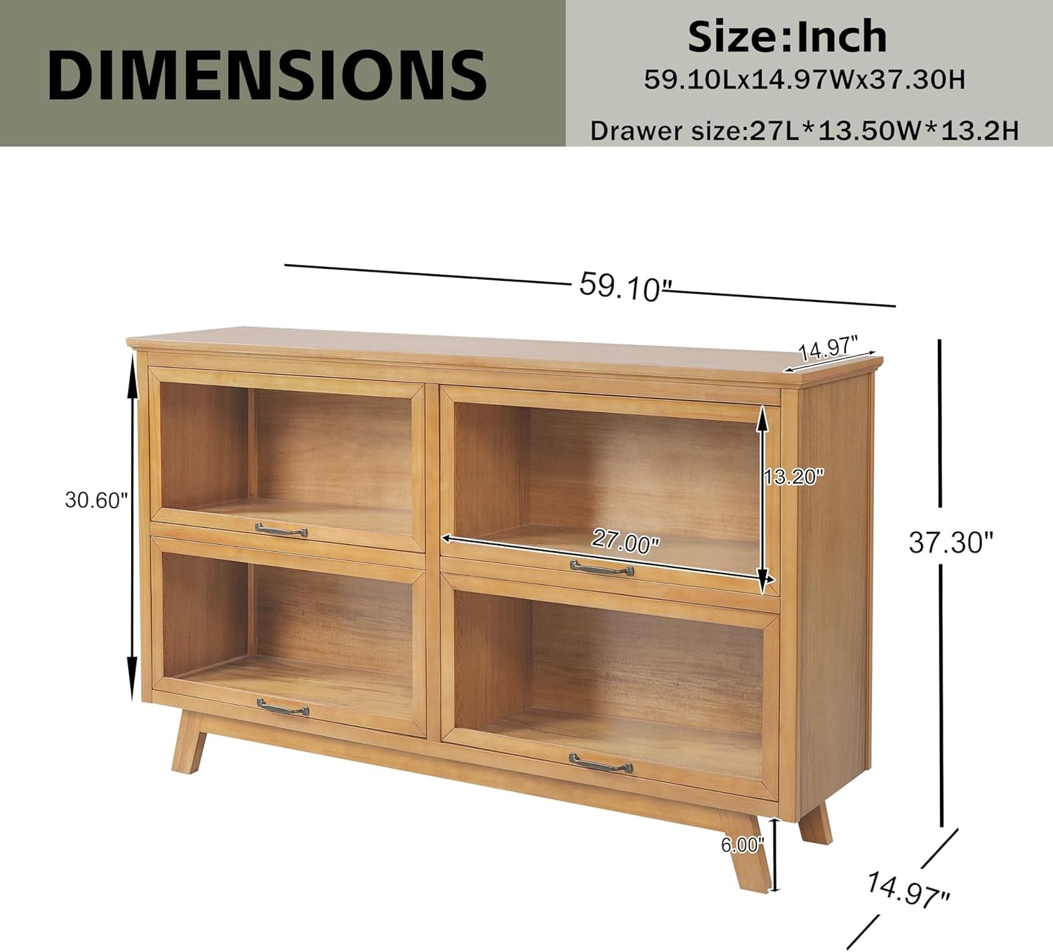 image:imageChristopher Knight Home Arimo Modern Storage Cabinet with Glass Doors Wooden Display Cabinet with Shelves and 4 Doors Accent Cabinet for Living RoomKitchen Spacious Dining Room Cupboard Natural