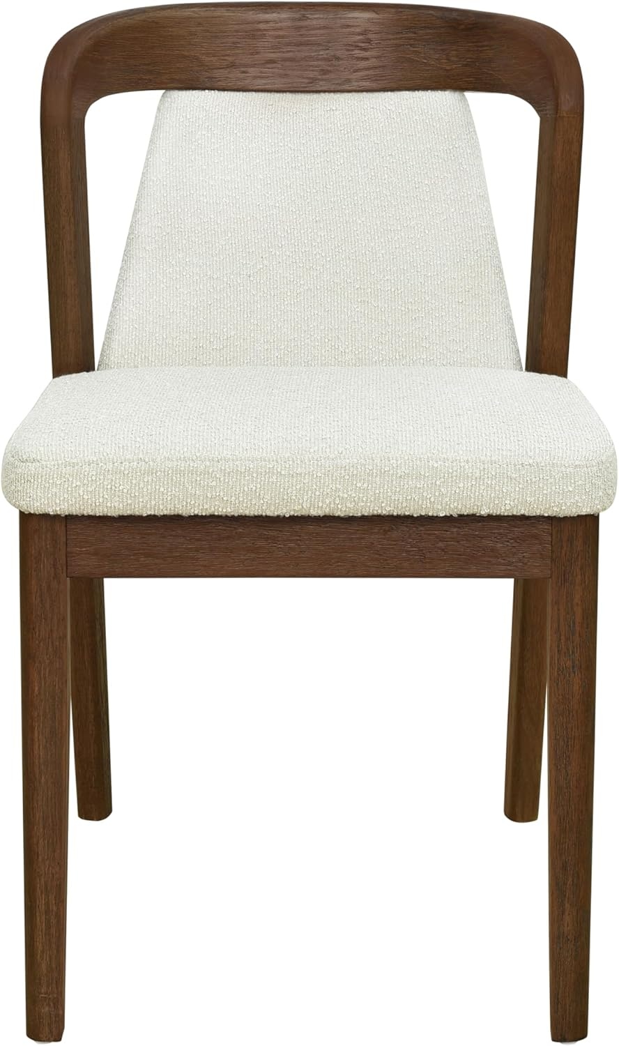 image:imageChristopher Knight Home Falei Boucle Upholstered Dining Chair Set of 2 Curved Backrest Kitchen Side Chair Wooden Armless Dining Room Chair Extra Seat for Living Room WalnutLight BrownWalnutbeige