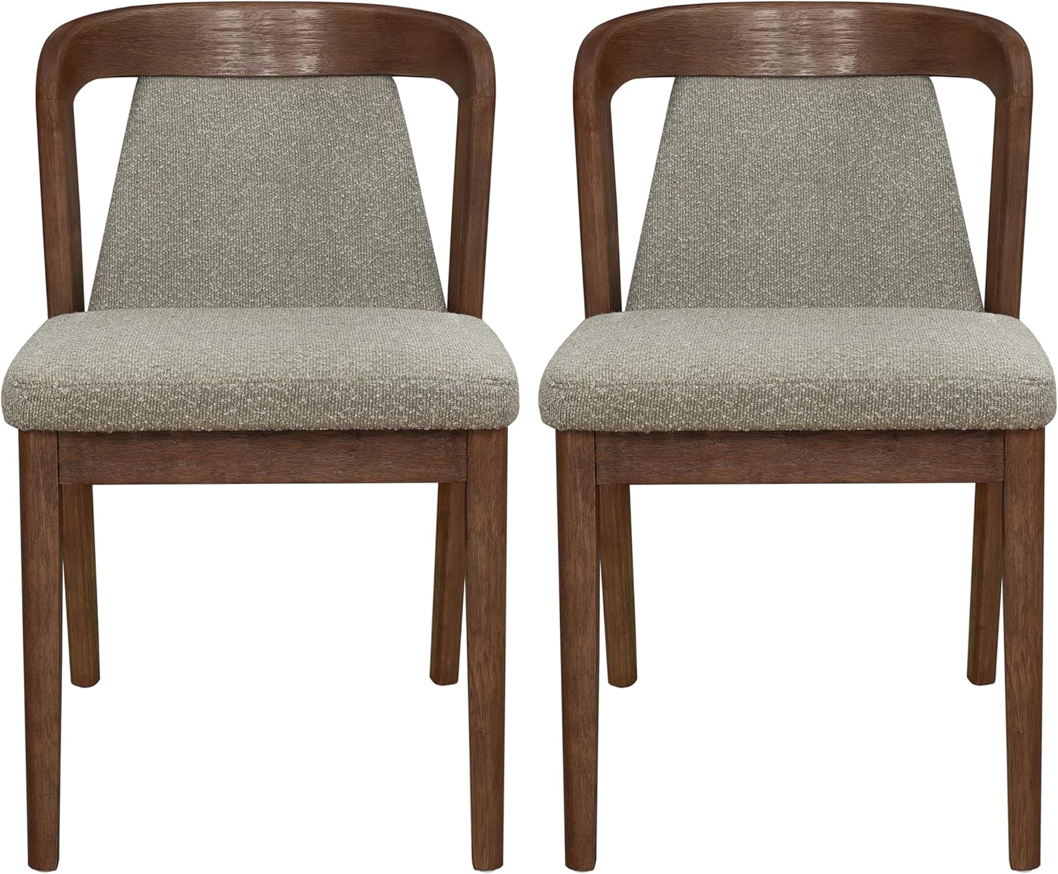 image:imageChristopher Knight Home Falei Boucle Upholstered Dining Chair Set of 2 Curved Backrest Kitchen Side Chair Wooden Armless Dining Room Chair Extra Seat for Living Room WalnutLight BrownWalnutlight Brown