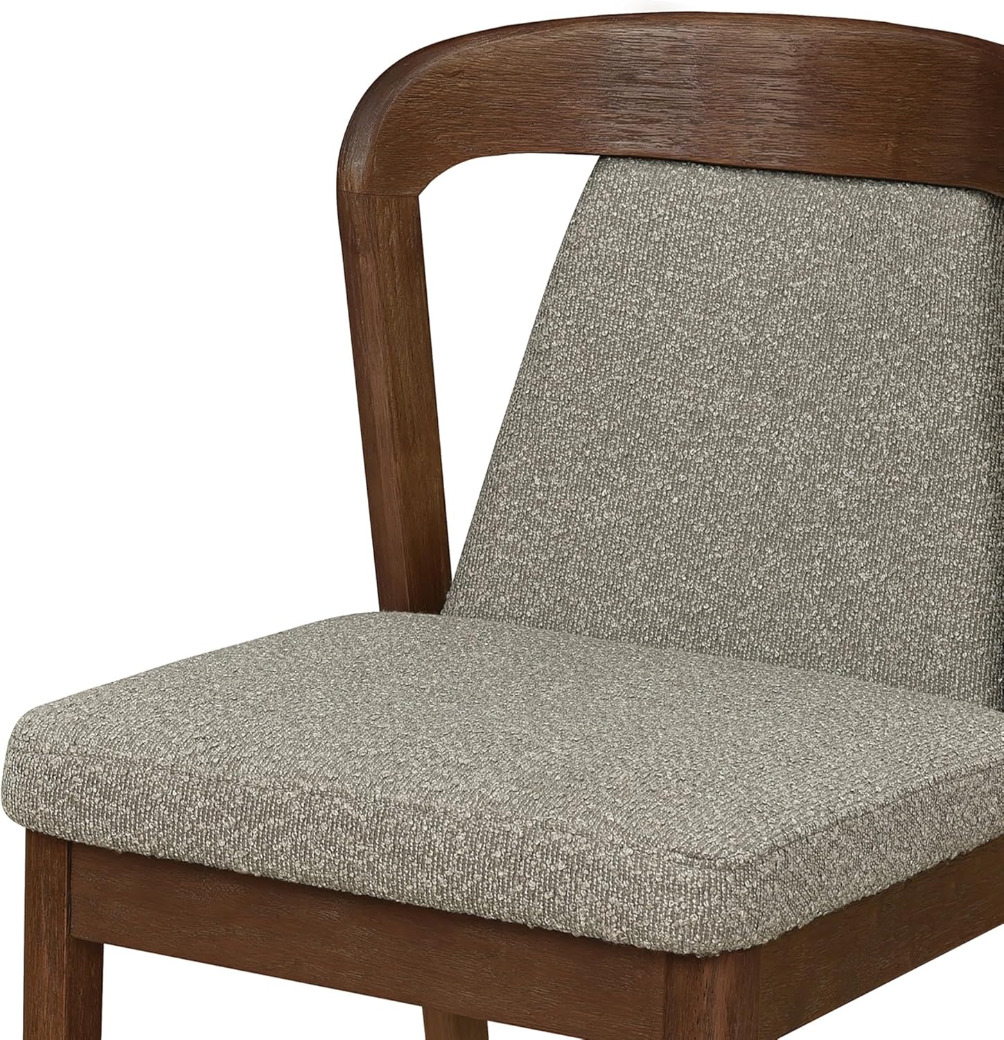 image:imageChristopher Knight Home Falei Boucle Upholstered Dining Chair Set of 2 Curved Backrest Kitchen Side Chair Wooden Armless Dining Room Chair Extra Seat for Living Room WalnutLight BrownWalnutlight Brown