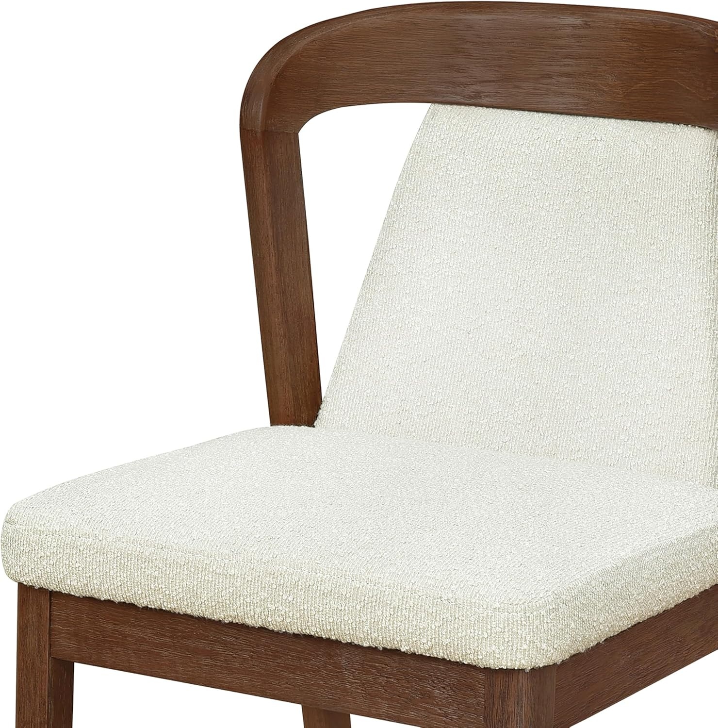 image:imageChristopher Knight Home Falei Boucle Upholstered Dining Chair Set of 2 Curved Backrest Kitchen Side Chair Wooden Armless Dining Room Chair Extra Seat for Living Room WalnutLight BrownWalnutbeige