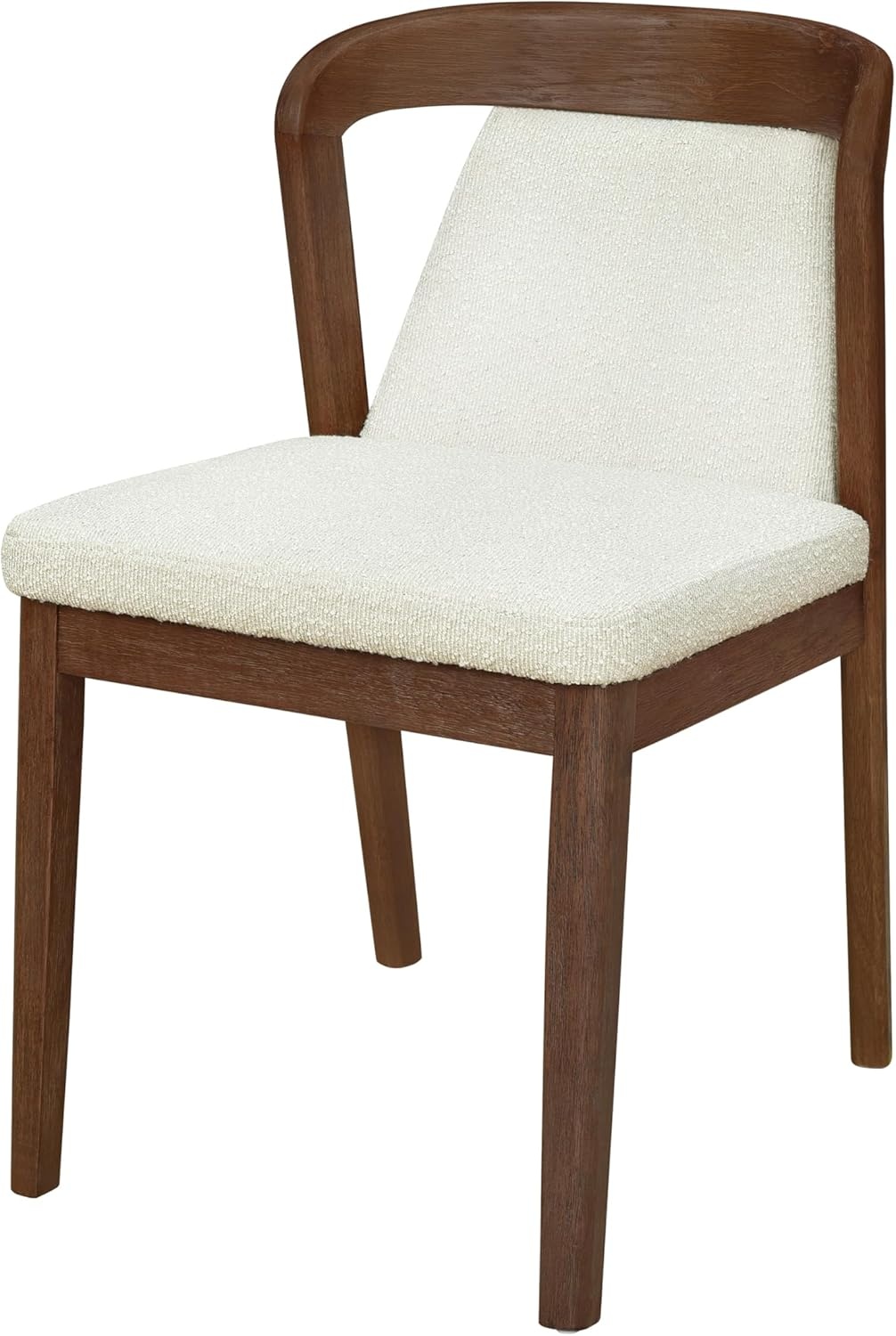 image:imageChristopher Knight Home Falei Boucle Upholstered Dining Chair Set of 2 Curved Backrest Kitchen Side Chair Wooden Armless Dining Room Chair Extra Seat for Living Room WalnutLight BrownWalnutbeige