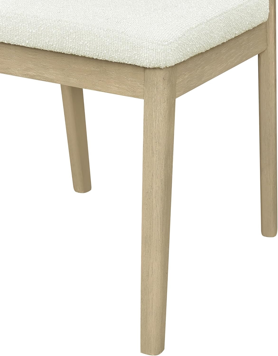 image:imageChristopher Knight Home Falei Boucle Upholstered Dining Chair Set of 2 Curved Backrest Kitchen Side Chair Wooden Armless Dining Room Chair Extra Seat for Living Room WalnutLight BrownNatural Ashbeige