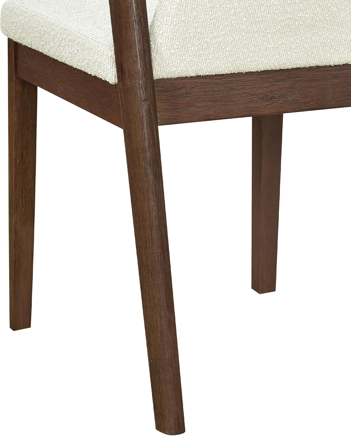 image:imageChristopher Knight Home Falei Boucle Upholstered Dining Chair Set of 2 Curved Backrest Kitchen Side Chair Wooden Armless Dining Room Chair Extra Seat for Living Room WalnutLight BrownWalnutbeige