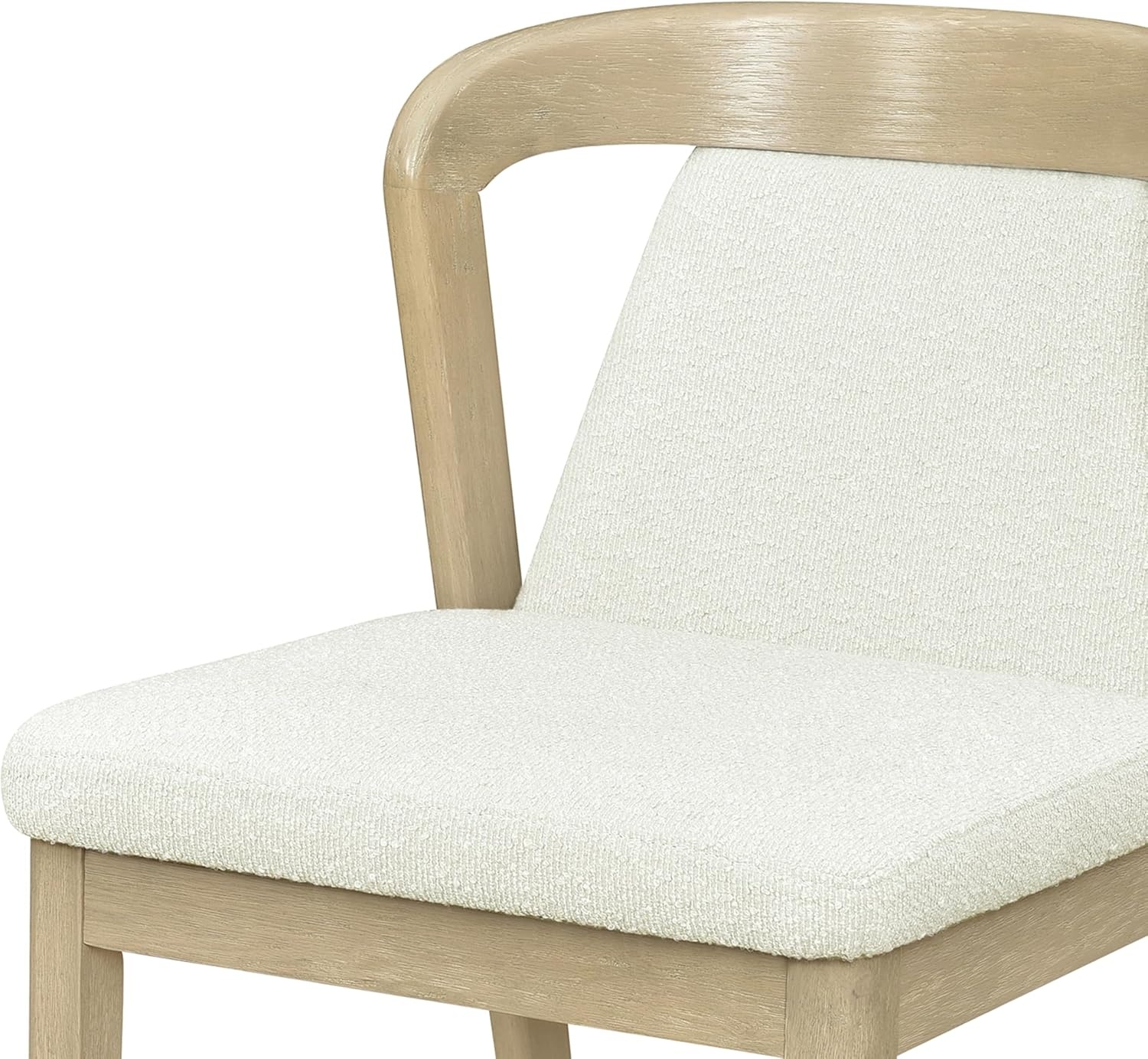 image:imageChristopher Knight Home Falei Boucle Upholstered Dining Chair Set of 2 Curved Backrest Kitchen Side Chair Wooden Armless Dining Room Chair Extra Seat for Living Room WalnutLight BrownNatural Ashbeige