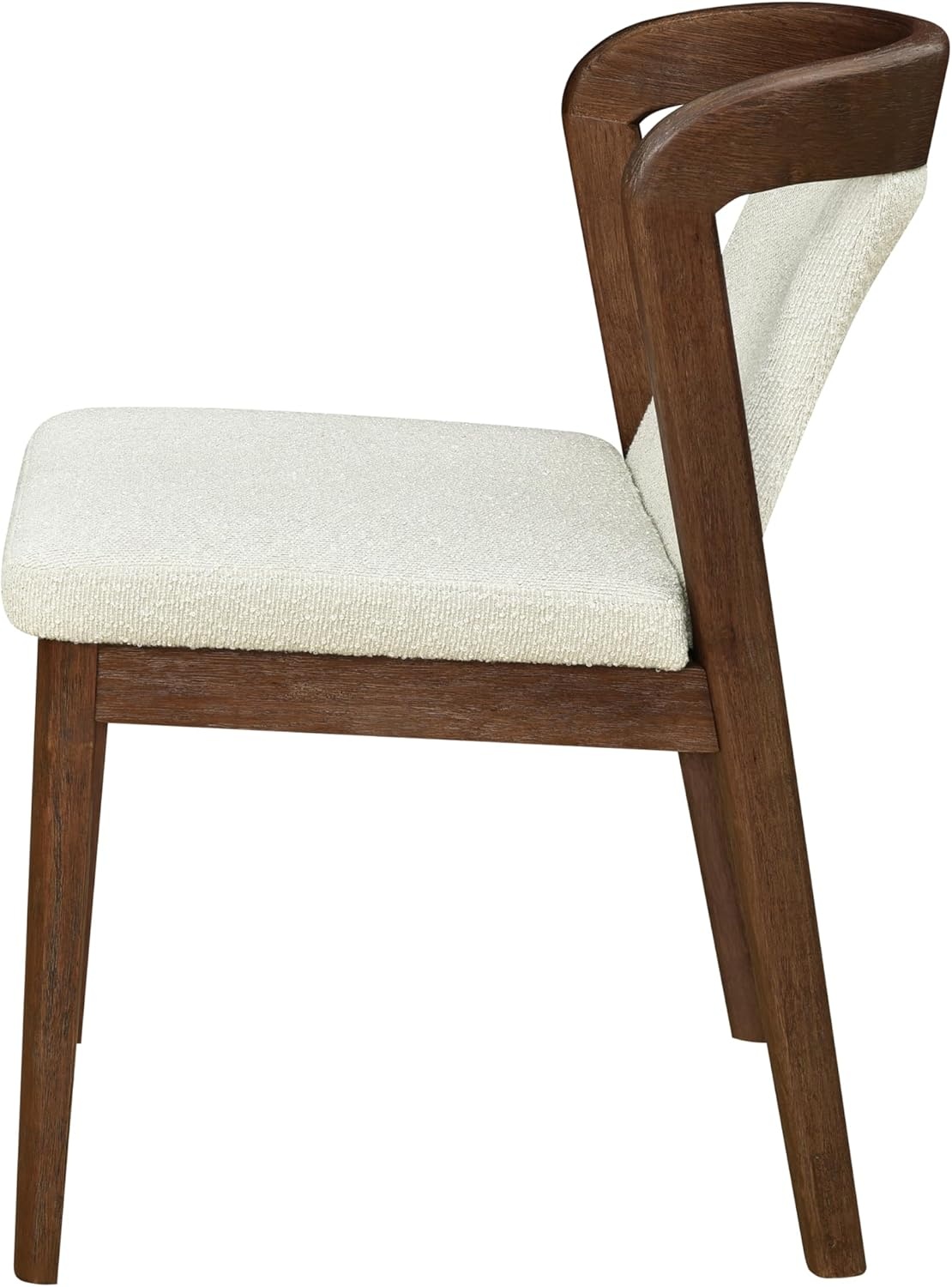 image:imageChristopher Knight Home Falei Boucle Upholstered Dining Chair Set of 2 Curved Backrest Kitchen Side Chair Wooden Armless Dining Room Chair Extra Seat for Living Room WalnutLight BrownWalnutbeige