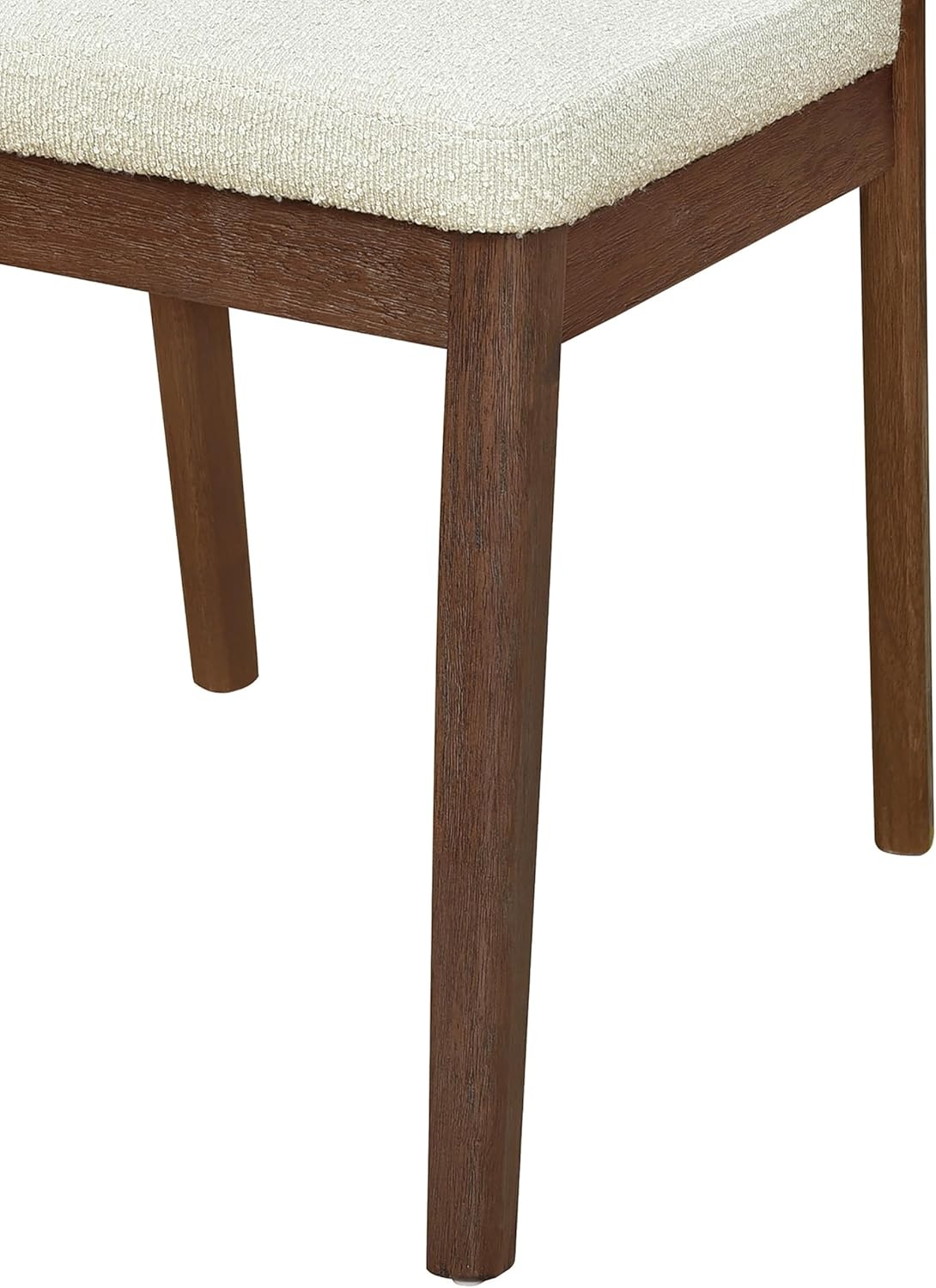 image:imageChristopher Knight Home Falei Boucle Upholstered Dining Chair Set of 2 Curved Backrest Kitchen Side Chair Wooden Armless Dining Room Chair Extra Seat for Living Room WalnutLight BrownWalnutbeige