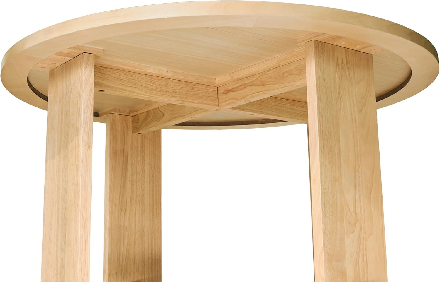 image:imageChristopher Knight Home Hannes Modern Round Dining Table Set for 4 5 Piece Dining Room Table Set for 4 Rubberwood Kitchen Table and Dining Chair Set of 4 NaturalMilky White