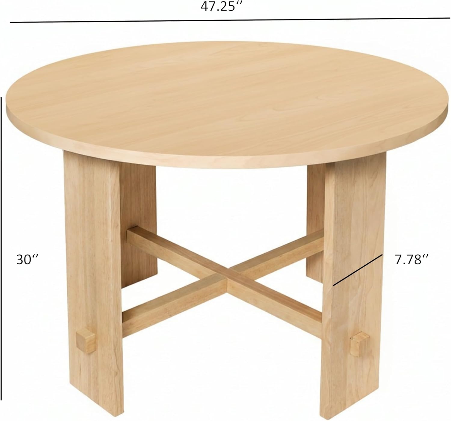 image:imageChristopher Knight Home Hannes Modern Round Dining Table Set for 4 5 Piece Dining Room Table Set for 4 Rubberwood Kitchen Table and Dining Chair Set of 4 NaturalMilky White