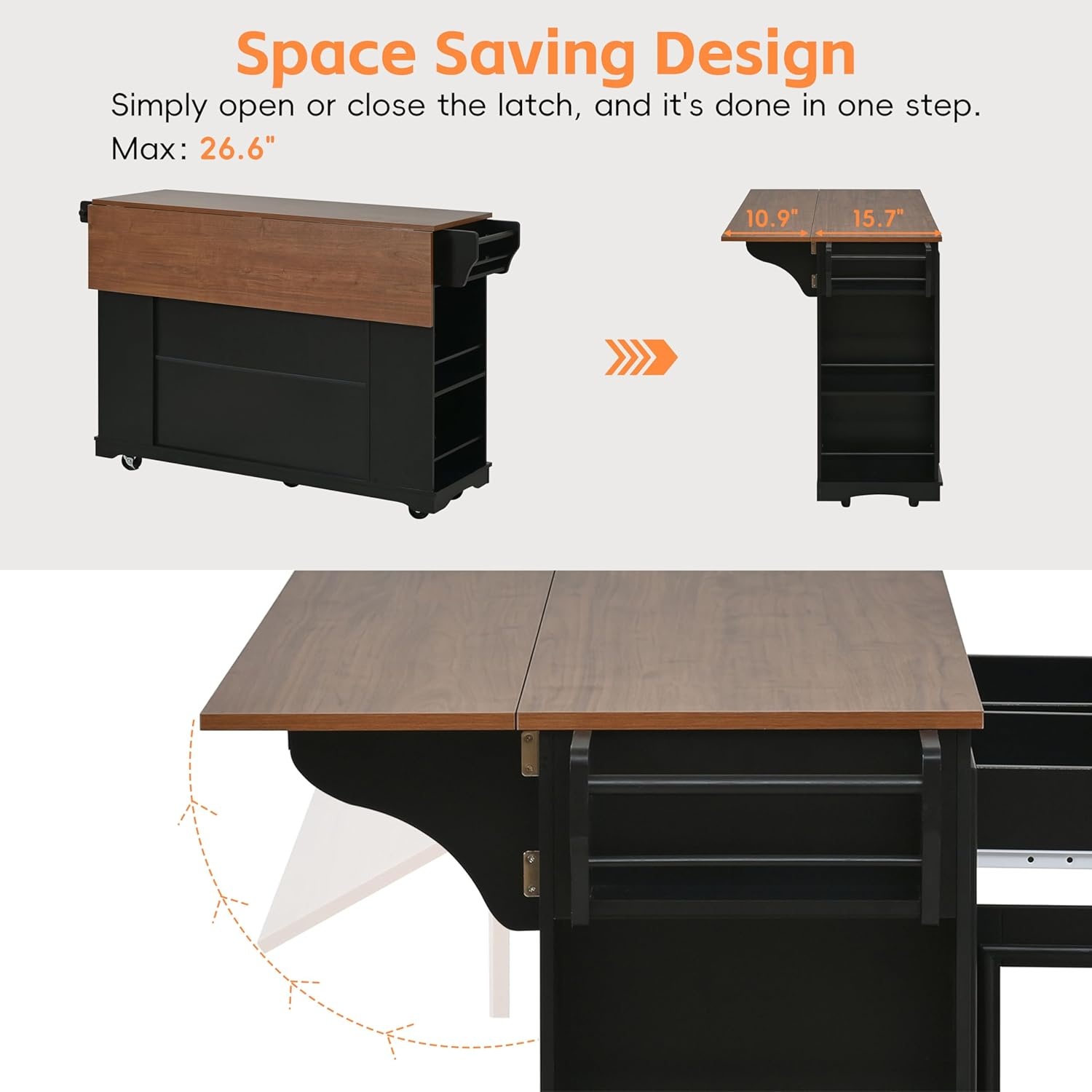 image:imageChristopher Knight Home Modern Kitchen Island Cart Rolling Kitchen Cart with Glass Door Cabinet Storage Drawers Power Outlet amp Shelves Wood Mobile Kitchen Island on Wheels for Dining Room WhiteBlackwalnut