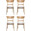 Christopher Knight Home Celia Mid-Century Dining Chairs Set of 4, Upholstered Dining Room Chairs, Comfy Seating Kitchen Side Chair Set, Armless Accent Chair Set for Home Office, Natural+Light Beige