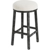 Christopher Knight Home Cora Counter Height Bar Stools Set of 4, Boucle Fabric Round Bar Stool for Kitchen Island, Wooden Backless Dining Room Chair, Counter Stool with Footrest, Natural+Beige(Black+beige)