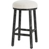 Christopher Knight Home Cora Counter Height Bar Stools Set of 4, Boucle Fabric Round Bar Stool for Kitchen Island, Wooden Backless Dining Room Chair, Counter Stool with Footrest, Natural+Beige(Black+beige)