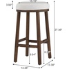 Christopher Knight Home Cora Counter Height Bar Stools Set of 4, Boucle Fabric Round Bar Stool for Kitchen Island, Wooden Backless Dining Room Chair, Counter Stool with Footrest, Natural+Beige(Brown+beige)