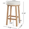 Christopher Knight Home Cora Counter Height Bar Stools Set of 4, Boucle Fabric Round Bar Stool for Kitchen Island, Wooden Backless Dining Room Chair, Counter Stool with Footrest, Natural+Beige(Natural+beige)