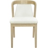 Christopher Knight Home Falei Boucle Upholstered Dining Chair Set of 2, Curved Backrest Kitchen Side Chair, Wooden Armless Dining Room Chair, Extra Seat for Living Room, Walnut+Light Brown(Natural Ash+beige)
