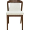 Christopher Knight Home Falei Boucle Upholstered Dining Chair Set of 2, Curved Backrest Kitchen Side Chair, Wooden Armless Dining Room Chair, Extra Seat for Living Room, Walnut+Light Brown(Walnut+beige)