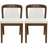 Christopher Knight Home Falei Boucle Upholstered Dining Chair Set of 2, Curved Backrest Kitchen Side Chair, Wooden Armless Dining Room Chair, Extra Seat for Living Room, Walnut+Light Brown(Walnut+beige)