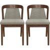 Christopher Knight Home Falei Boucle Upholstered Dining Chair Set of 2, Curved Backrest Kitchen Side Chair, Wooden Armless Dining Room Chair, Extra Seat for Living Room, Walnut+Light Brown(Walnut+light Brown)