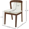 Christopher Knight Home Falei Boucle Upholstered Dining Chair Set of 2, Curved Backrest Kitchen Side Chair, Wooden Armless Dining Room Chair, Extra Seat for Living Room, Walnut+Light Brown(Walnut+beige)