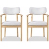 Christopher Knight Home Hannes Modern Round Dining Table Set for 4, 5 Piece Dining Room Table Set for 4, Rubberwood Kitchen Table and Dining Chair Set of 4, Natural+Milky White