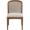 Christopher Knight Home Lilia Dining Chairs Set of 4, Modern Dining Chair with Fabric Upholstery, Rubberwood Frame Kitchen Chairs with Cane Webbing, Extra Seat for Dining Room, Beige + Walnut(Beige + Walnut)