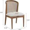 Christopher Knight Home Lilia Dining Chairs Set of 4, Modern Dining Chair with Fabric Upholstery, Rubberwood Frame Kitchen Chairs with Cane Webbing, Extra Seat for Dining Room, Beige + Walnut(Beige + Walnut)