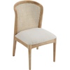 Christopher Knight Home Lilia Dining Chairs Set of 4, Modern Dining Chair with Fabric Upholstery, Rubberwood Frame Kitchen Chairs with Cane Webbing, Extra Seat for Dining Room, Beige + Walnut(Beige + Natural)