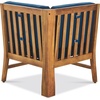 Christopher Knight Home Perla Outdoor Acacia Wood Sofa Set with Water Resistant Cushions, 7-Pcs Set, Teak Finish / Blue