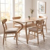 Christopher Knight Home Celia Mid-Century Dining Chairs Set of 4, Upholstered Dining Room Chairs, Comfy Seating Kitchen Side Chair Set, Armless Accent Chair Set for Home Office, Natural+Light Beige