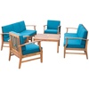 Blue Cushion + Teak